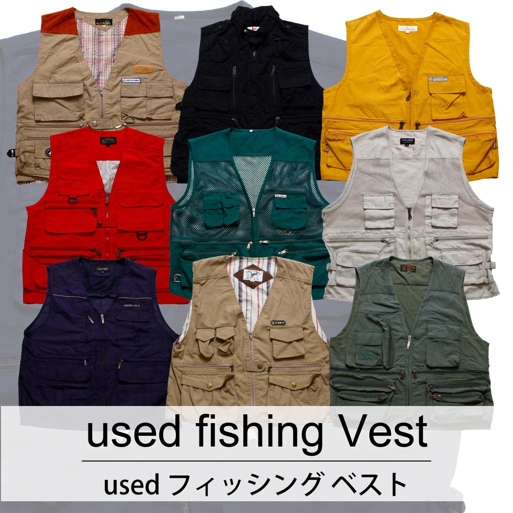 used Fishing Vest 古着フィッシング ベスト 1枚あたり1400円 6枚セット MIXアソート use-0130