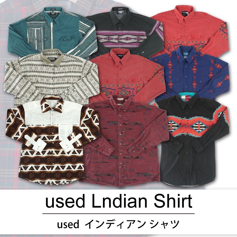 used Indian Shirt 古着 ユーズド インディアン シャツ 1枚あたり1,300円 10枚セット MIXアソート use-0135