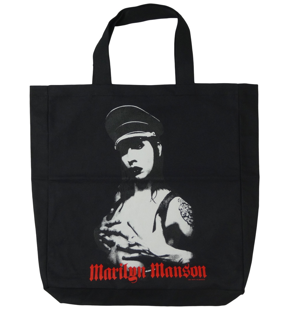 ロックトートバッグ Marilyn Manson マリリン マンソン 帽子 ブラック wob-0023
