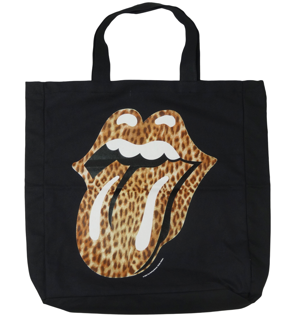 ロックトートバッグ The Rolling Stones ローリングストーンズ Lips & Tongue ブラック wob-0029