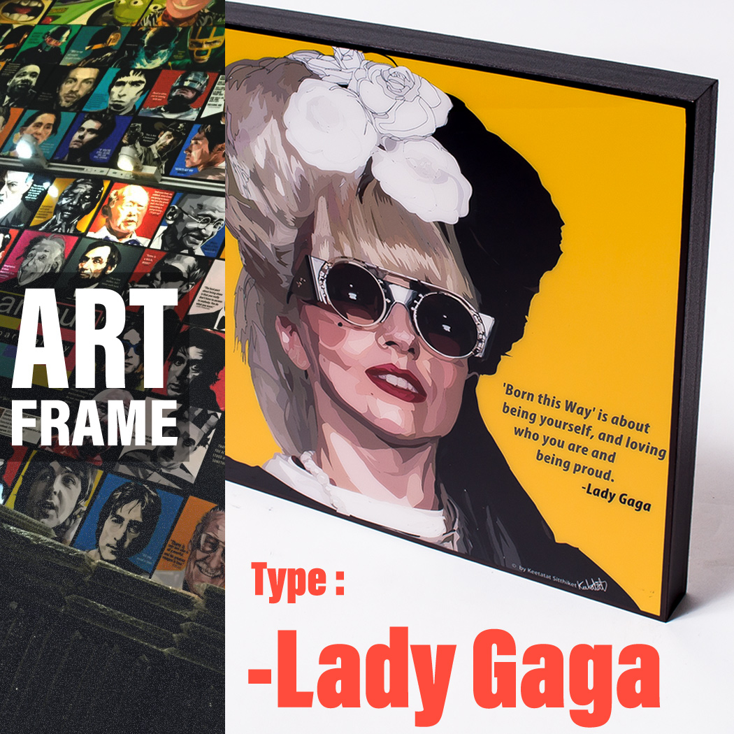 ポップアートフレーム 壁掛け 25cm×25cm Lady_Gaga レディー・ガガ インテリア/絵画/おしゃれ/雑貨 paf-0004