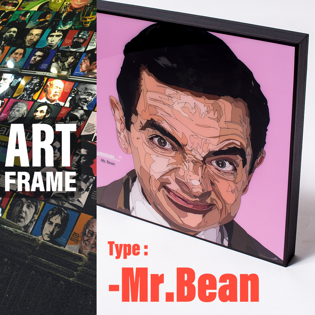 ポップアートフレーム 壁掛け 25cm×25cm Mr._Bean Mr.ビーン インテリア/絵画/おしゃれ/雑貨 paf-0017