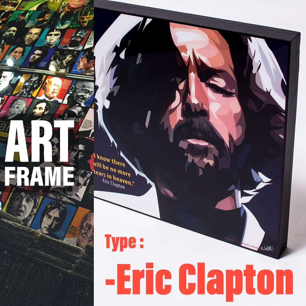 ポップアートフレーム 壁掛け 25cm×25cm Eric_Clapton エリック・クラプトン インテリア/絵画/おしゃれ/雑貨 paf-0018