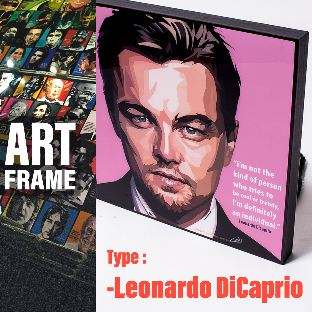 ポップアートフレーム 壁掛け 25cm×25cm Leonardo_DiCaprio レオナルドディカプリオ インテリア/絵画/おしゃれ/雑貨 paf-0030