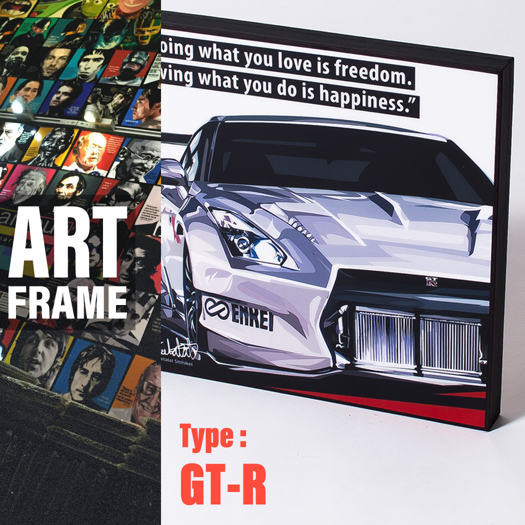 ポップアートフレーム 壁掛け 25cm×25cm GT-R GTR インテリア/絵画/おしゃれ/雑貨 paf-0101