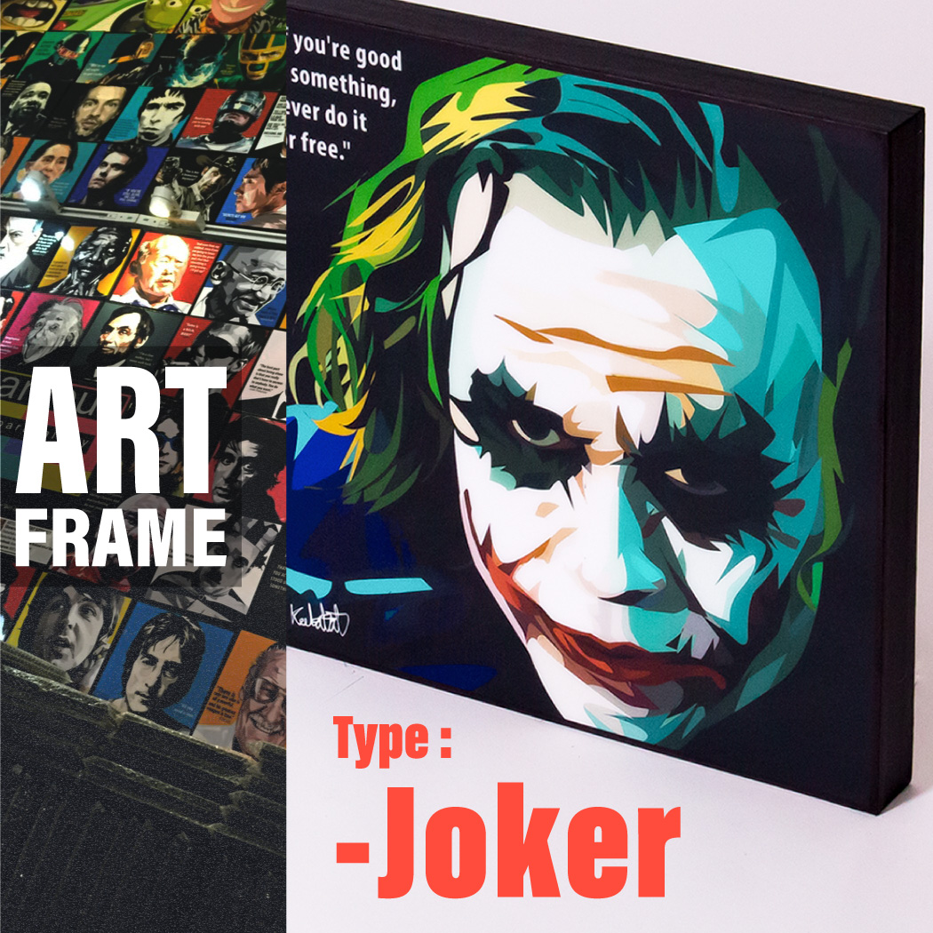 ポップアートフレーム 壁掛け 25cm×25cm Joker インテリア/絵画/おしゃれ/雑貨 paf-0156