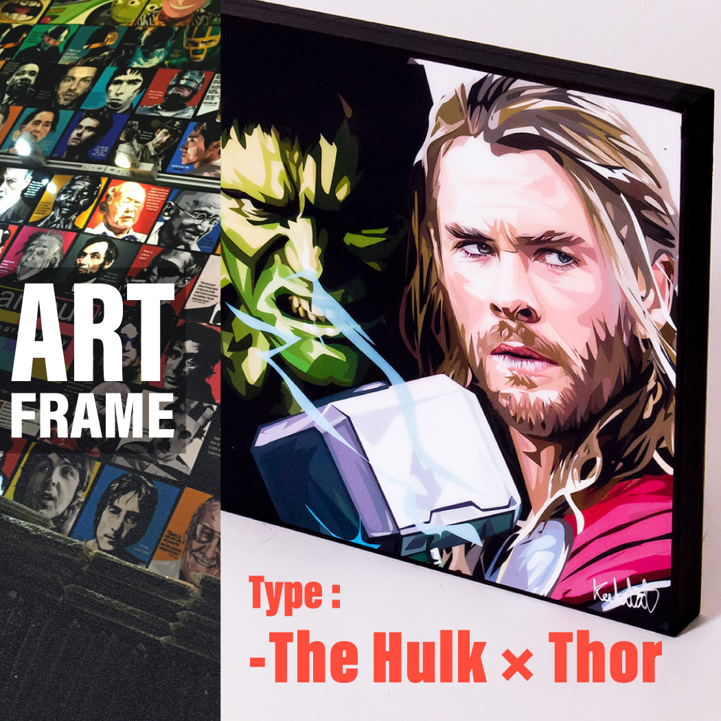 ポップアートフレーム 壁掛け 25cm×25cm The_Hulk×Theor インテリア/絵画/おしゃれ/雑貨 paf-0168