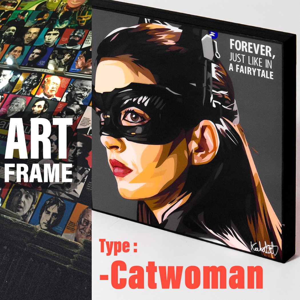 ポップアートフレーム 壁掛け 25cm×25cm Catwoman キャットウーマン インテリア/絵画/おしゃれ/雑貨 paf-0181