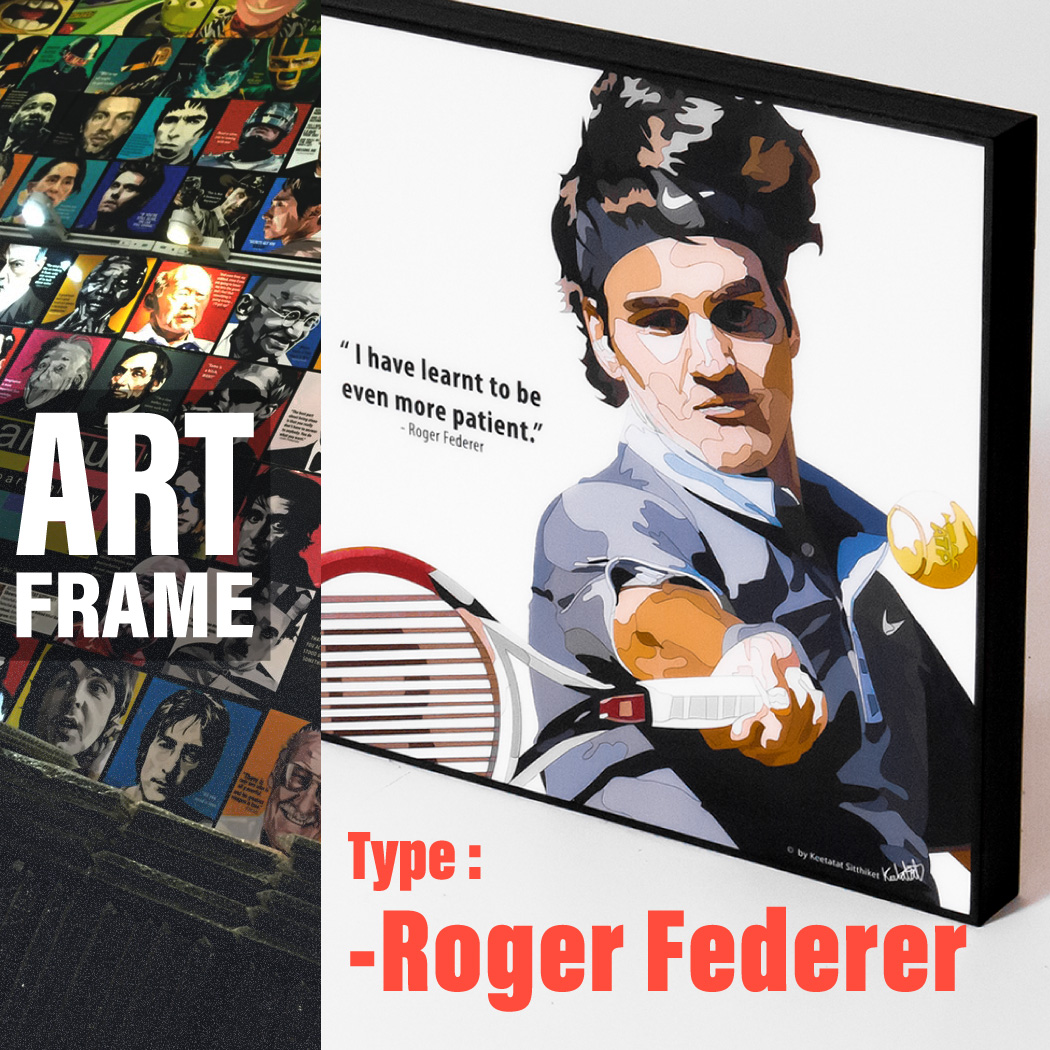 ポップアートフレーム 壁掛け 25cm×25cm Roger_Federer ロジャー・フェデラー インテリア/絵画/おしゃれ/雑貨 paf-0189