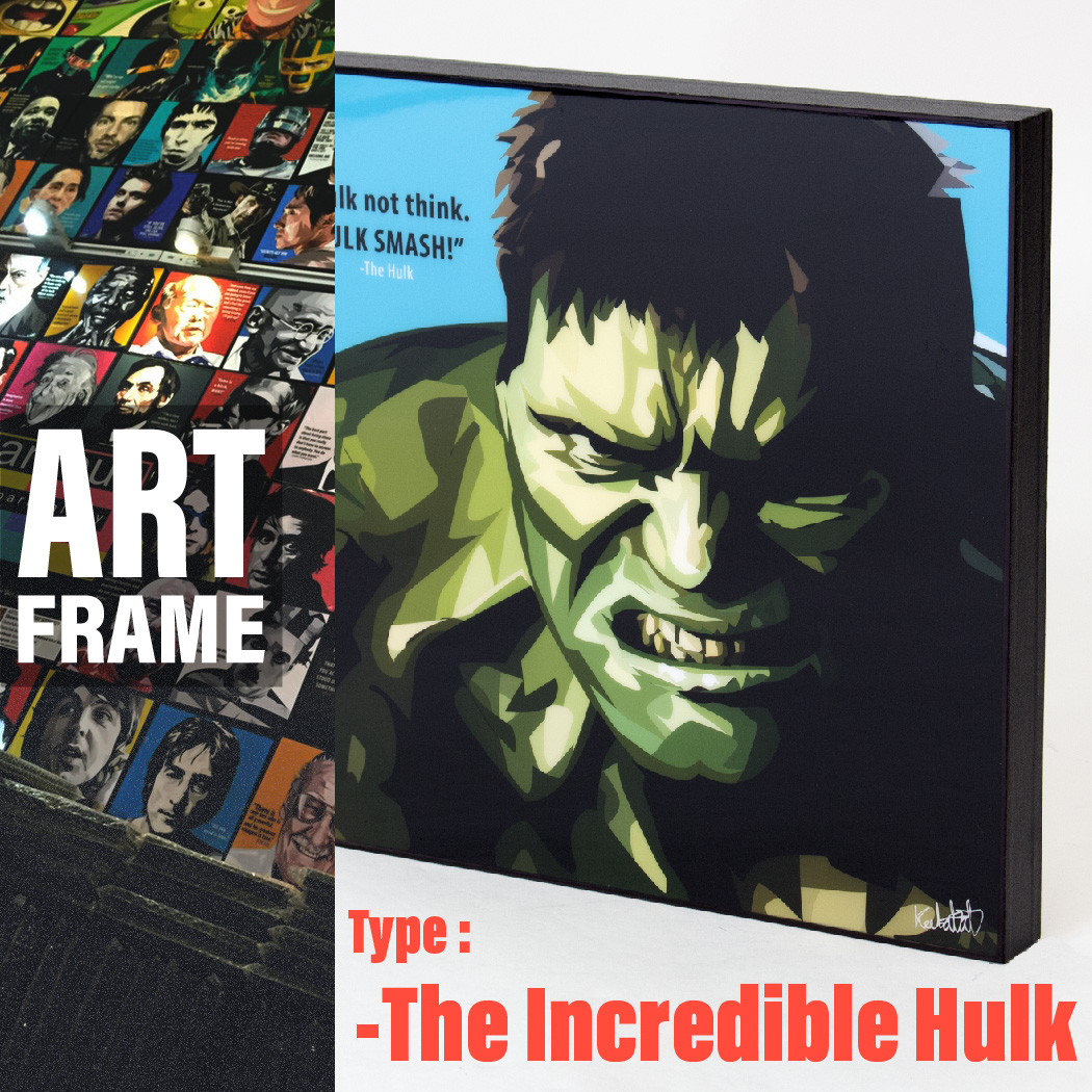 ポップアートフレーム 壁掛け 25cm×25cm The_Incredible_Hulk インクレディブル・ハルク インテリア/絵画/おしゃれ/雑貨 paf-0215