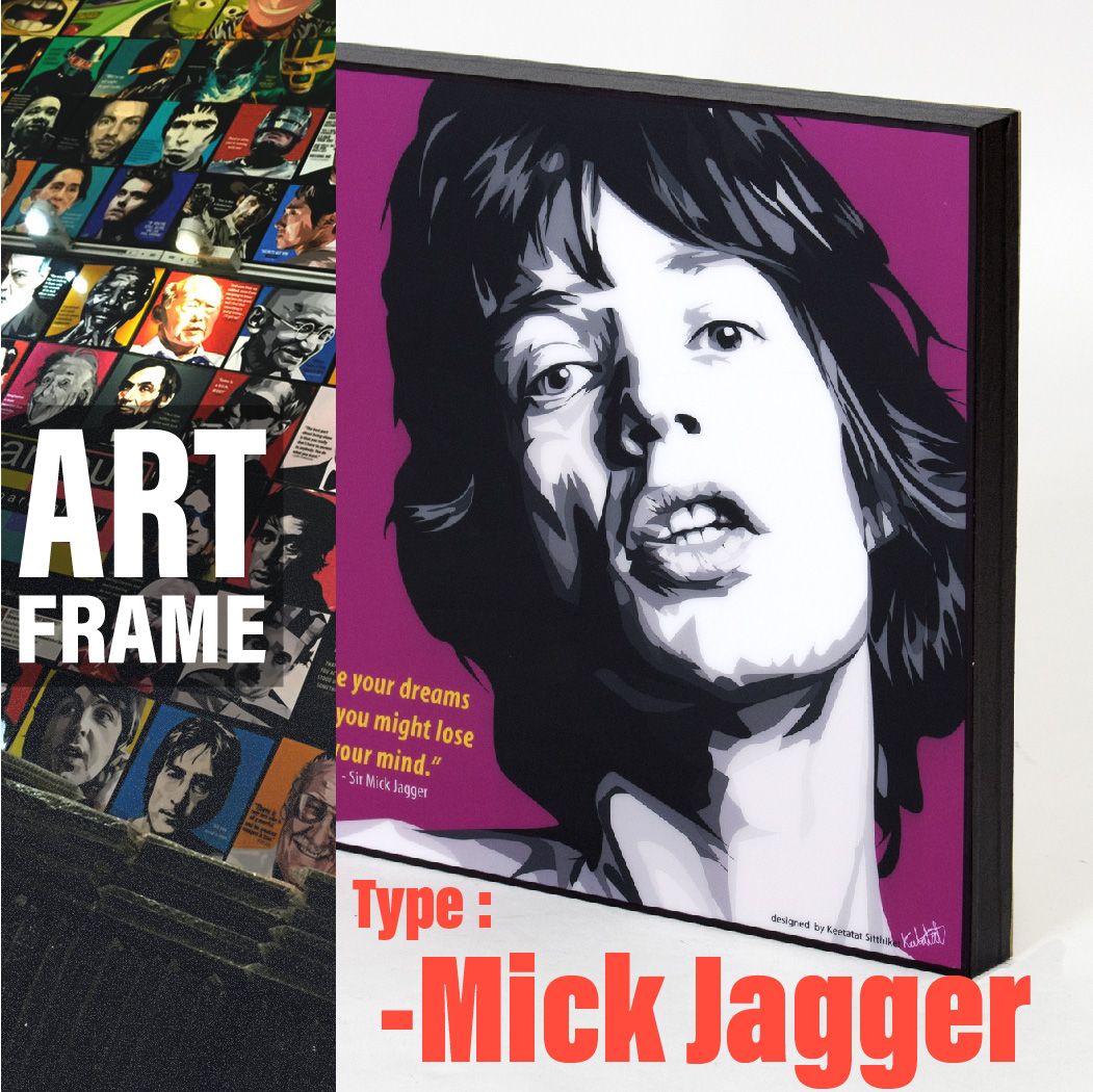 ポップアートフレーム 壁掛け 25cm×25cm Mick Jagger ミック・ジャガー インテリア/絵画/おしゃれ/雑貨 paf-0227