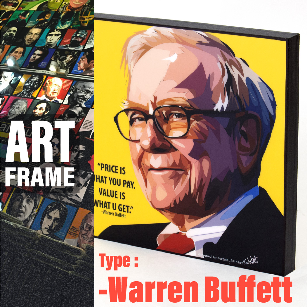 ポップアートフレーム 壁掛け 25cm×25cm Warren Buffett ウォーレン・バフェット インテリア/絵画/おしゃれ/雑貨 paf-0228