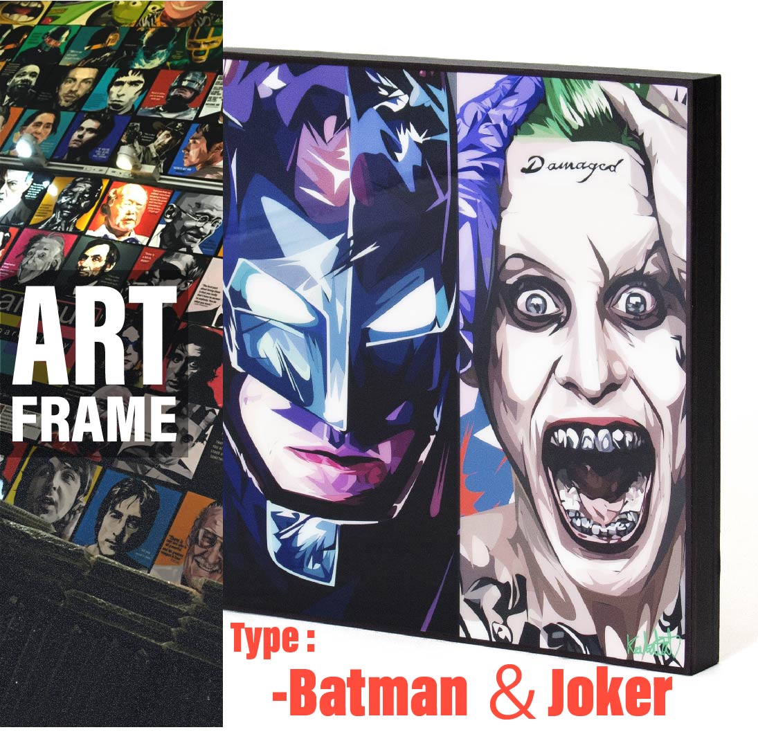 ポップアートフレーム 壁掛け 25cm×25cm Batman＆Joker バットマン&ジョーカー インテリア/絵画/おしゃれ/雑貨 paf-0246