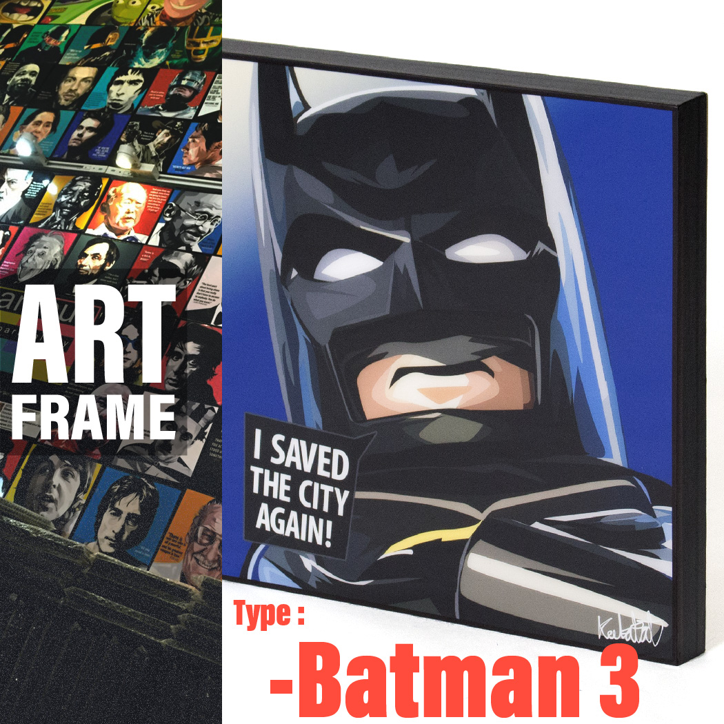 ポップアートフレーム 壁掛け 25cm×25cm Batman3 バットマン インテリア/絵画/おしゃれ/雑貨 paf-0251