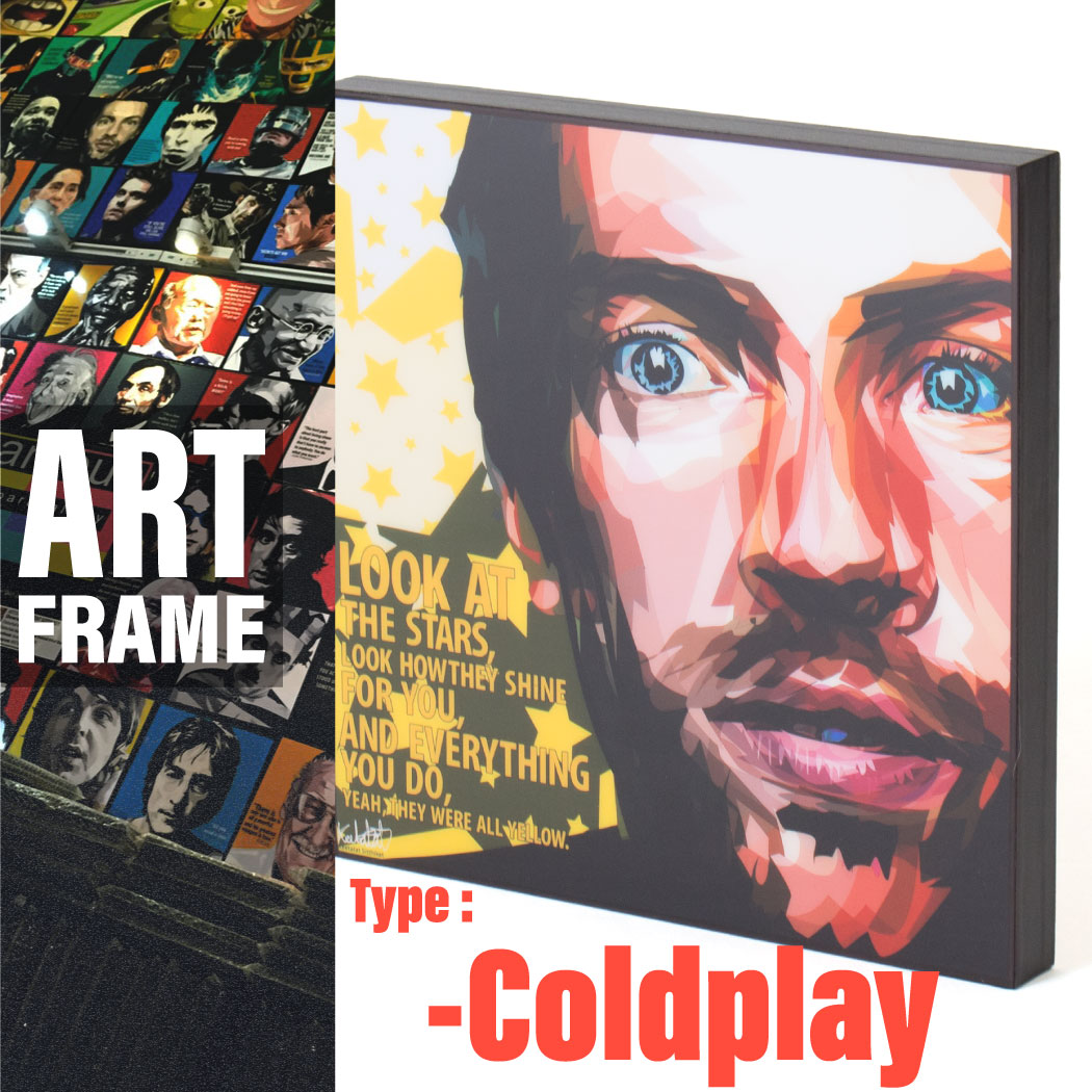 ポップアートフレーム 壁掛け 25cm×25cm Coldplay コールドプレイ インテリア/絵画/おしゃれ/雑貨 paf-0291