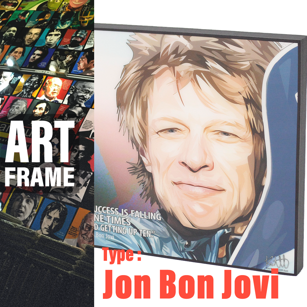 ポップアートフレーム 壁掛け 25cm×25cm Jon Bon Jovi ボン・ジョヴィ インテリア/絵画/おしゃれ/雑貨 paf-0897