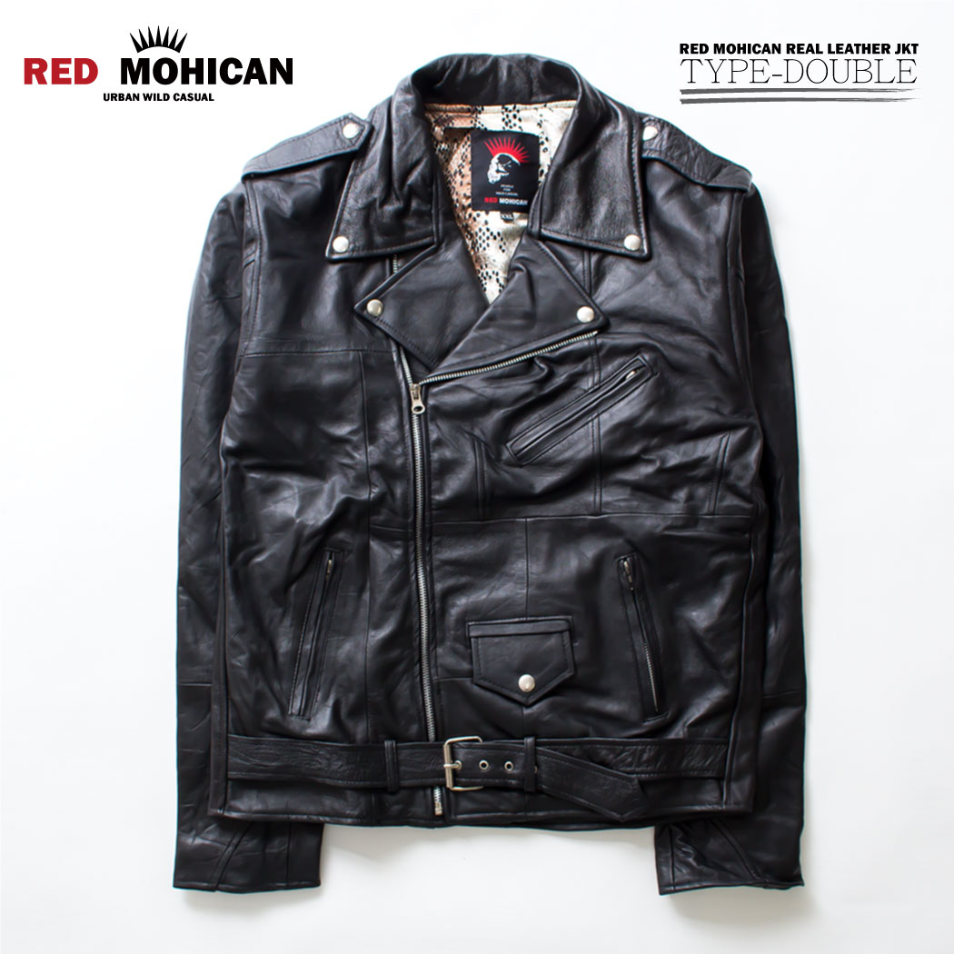 美品 RED MOHICAN ダブル レザーライダースジャケット メンズXL 