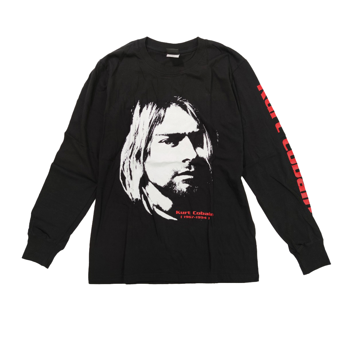 ロックTシャツ ロンT Kurt Cobain カート・コバーン 1967-1994 袖プリント agl-0023