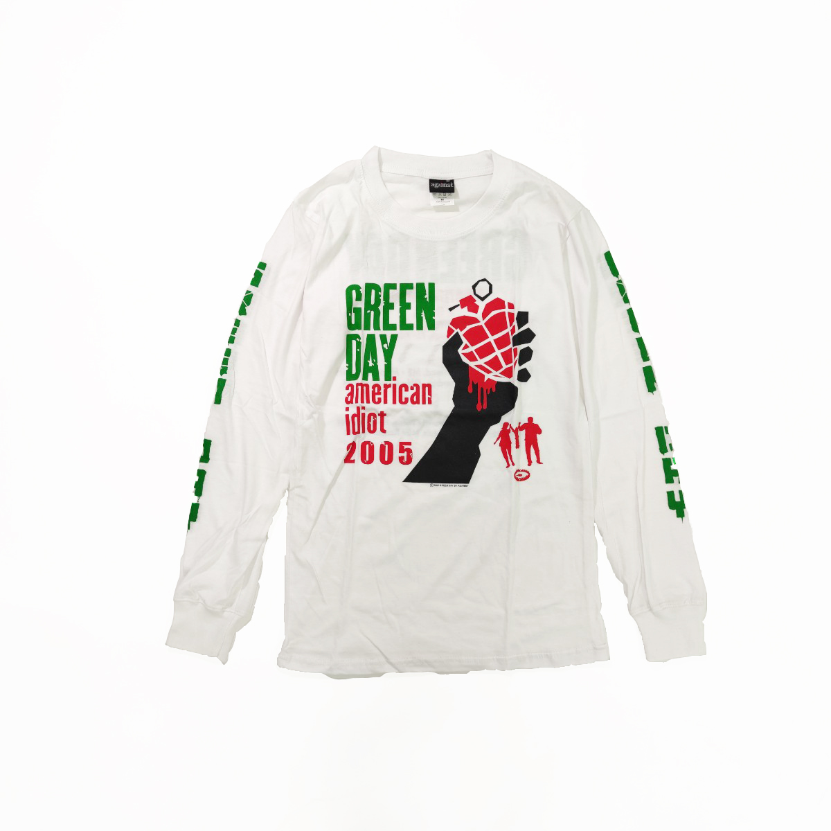 ロックTシャツ ロンT GREEN DAY グリーン・デイ AMERICAN IDIOT 袖プリント agl-0045