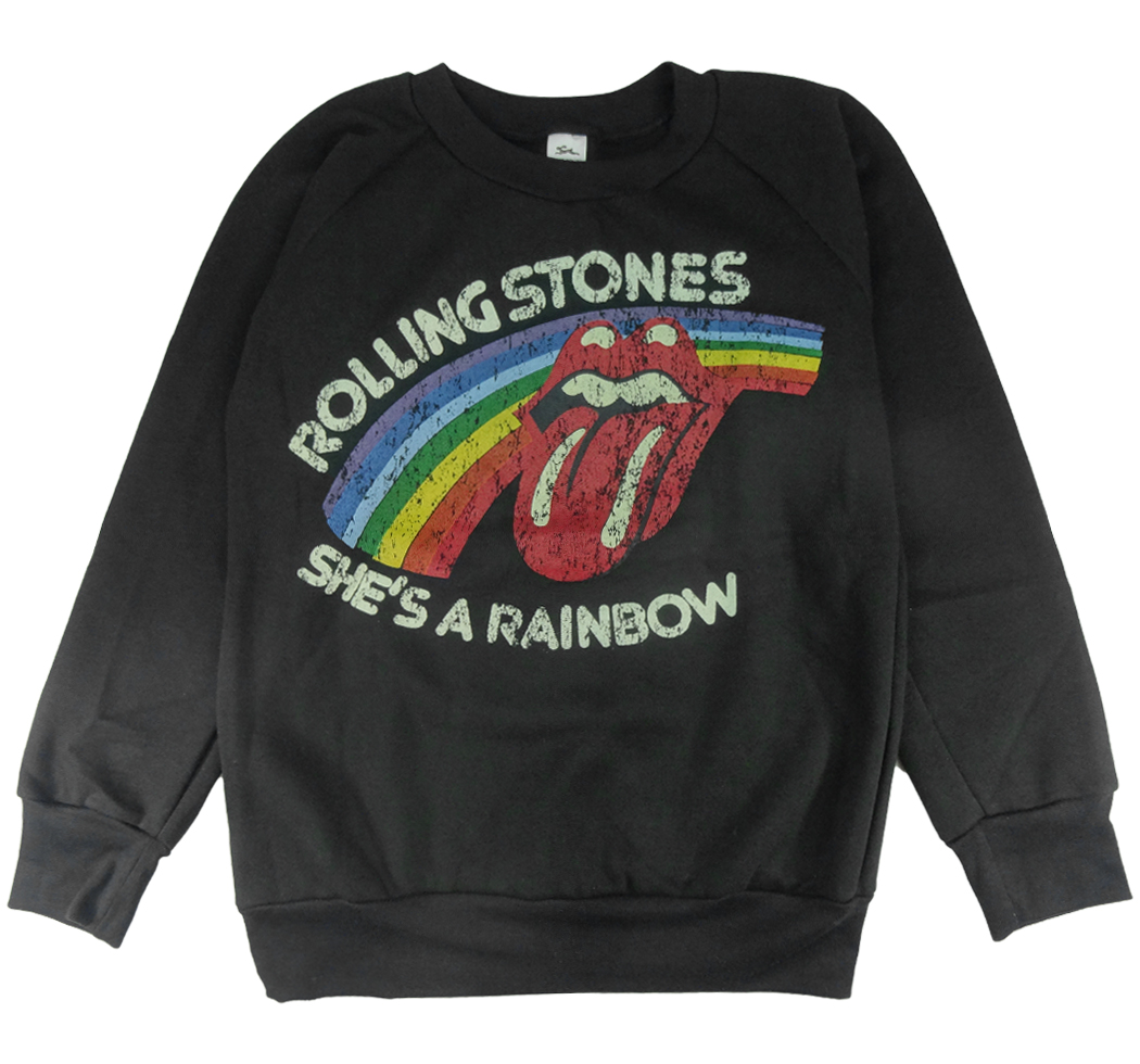 ロックトレーナー 裏起毛 The Rolling Stones ザ ローリング ストーンズ SHE'S A RAINBOW bs1-0004