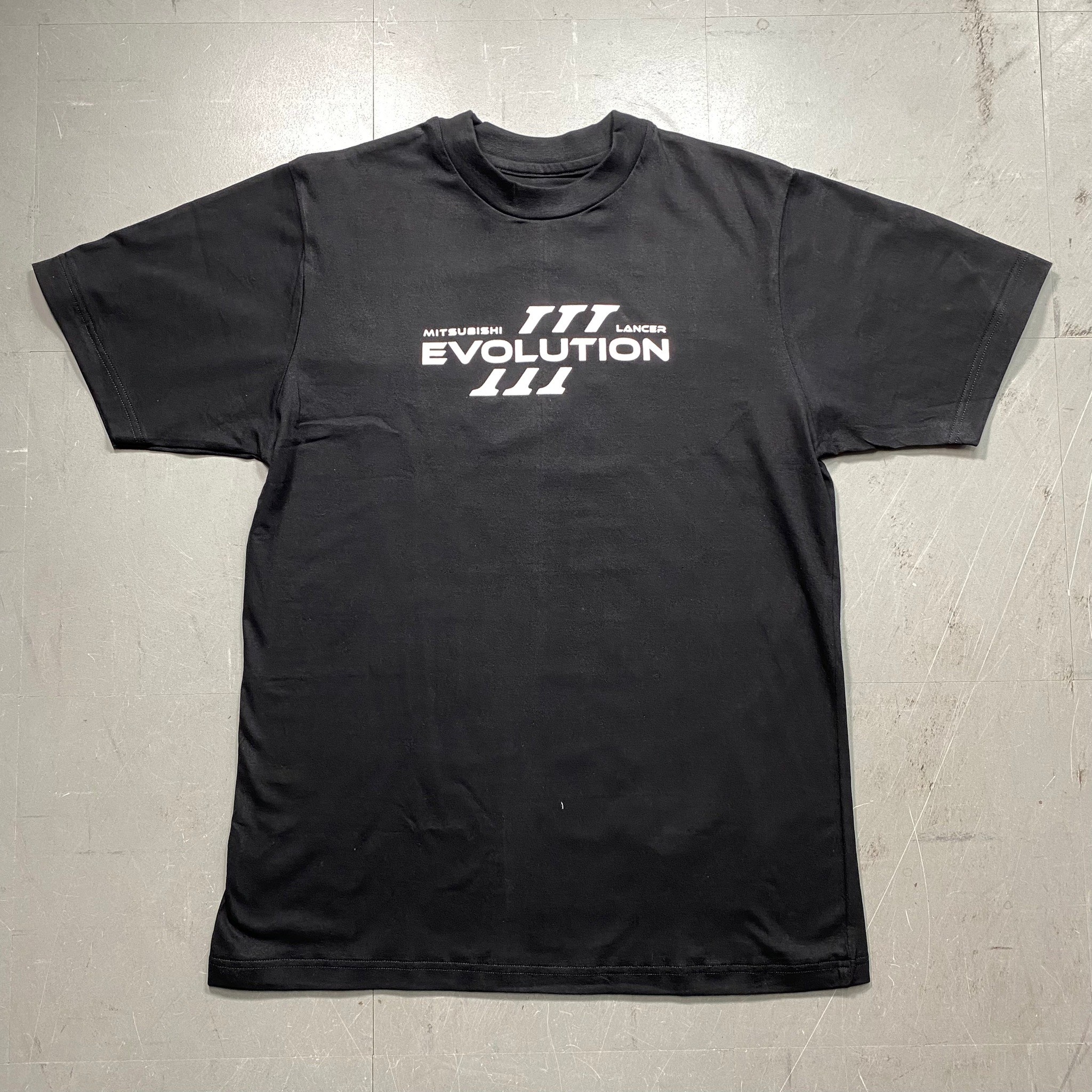 クルーネック プリントTシャツ オーバープリント MITSUBISHI EVOLUTION maf-0001