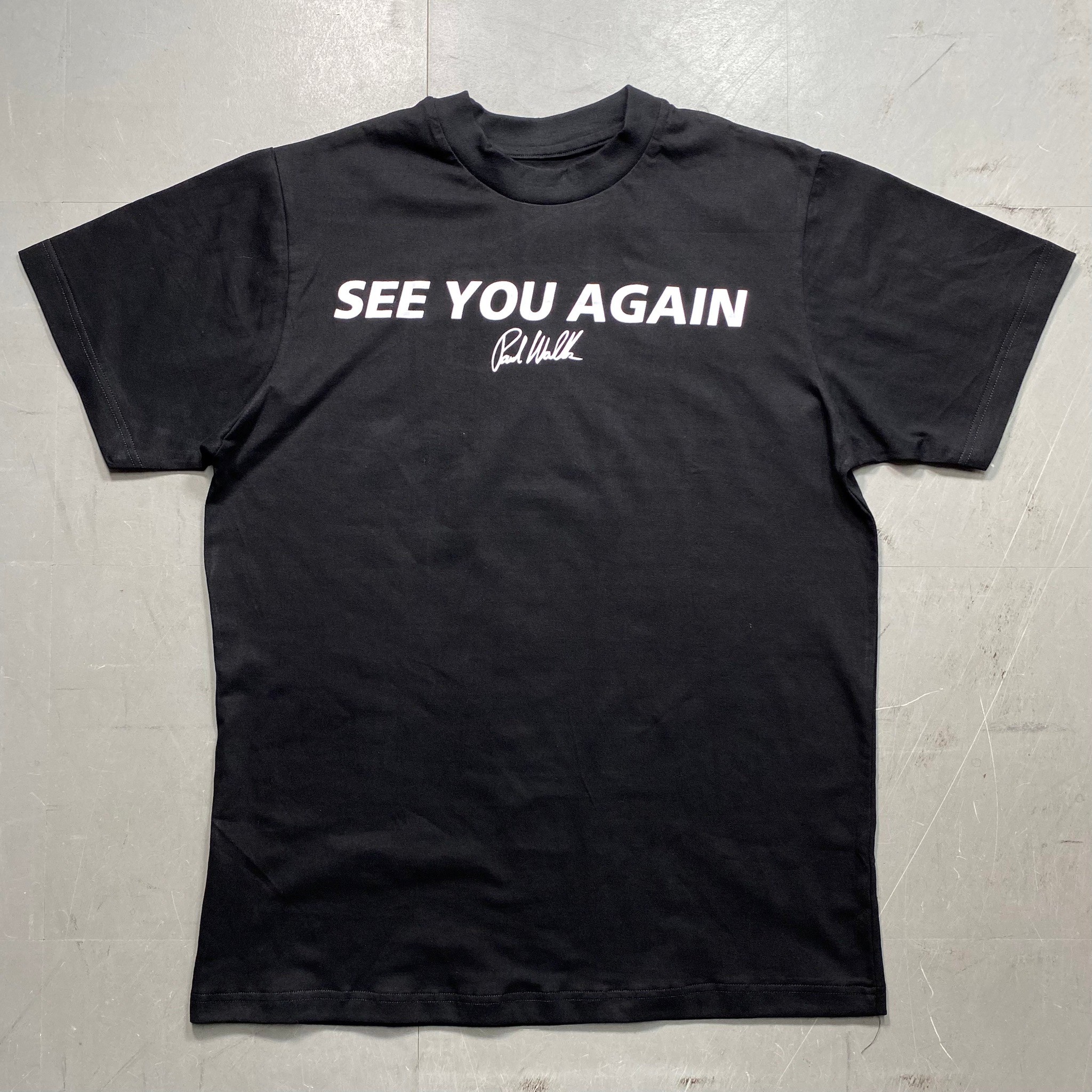 クルーネック プリントTシャツ オーバープリント SEE YOU AGAIN maf-0002