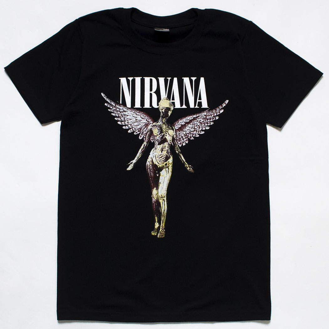 ロックTシャツ Nirvana ニルヴァーナ In Utero ホワイトロゴ