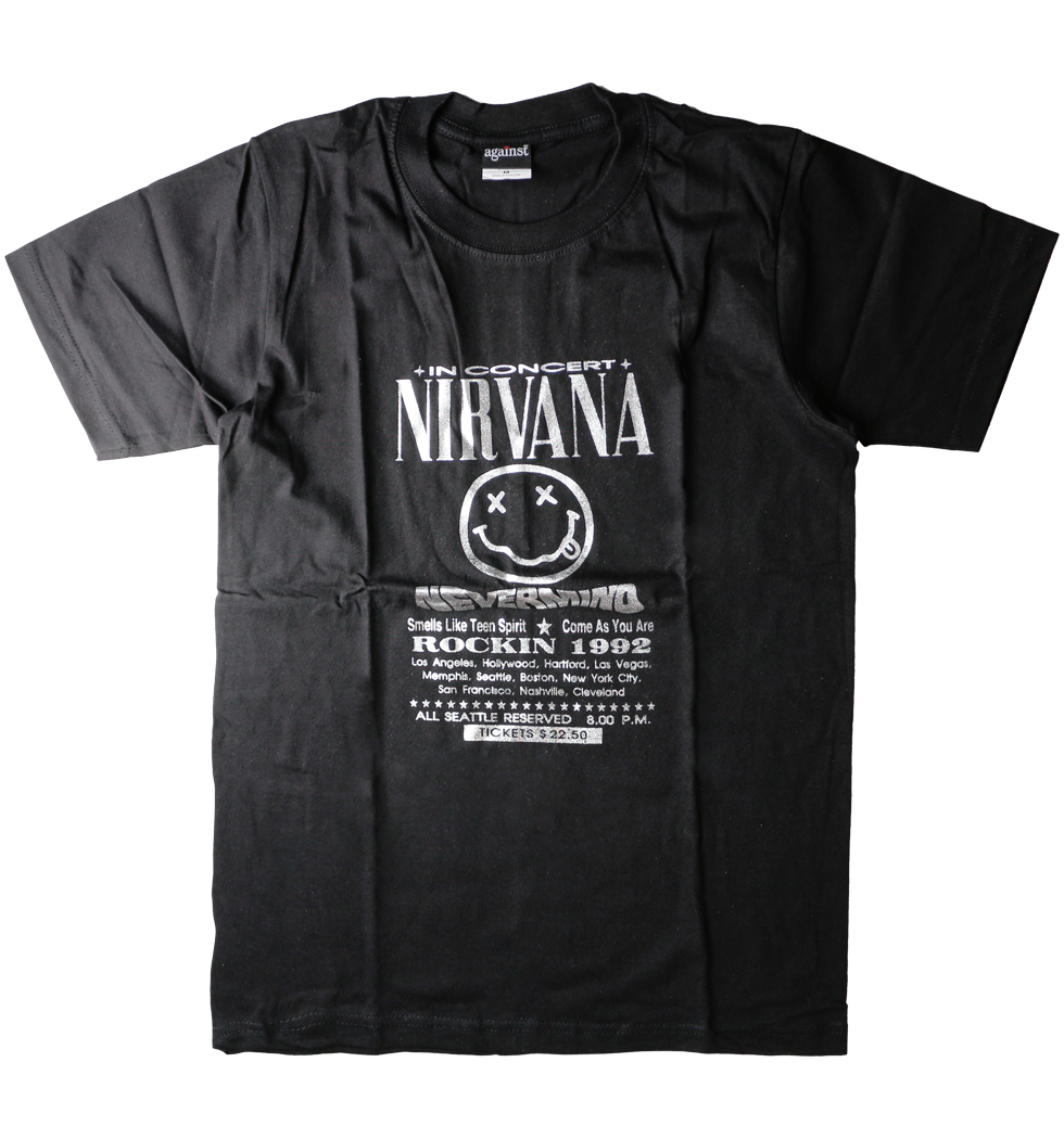 ロックTシャツ Nirvana ニルヴァーナ IN CONCERT シルバーパターン agt-0108