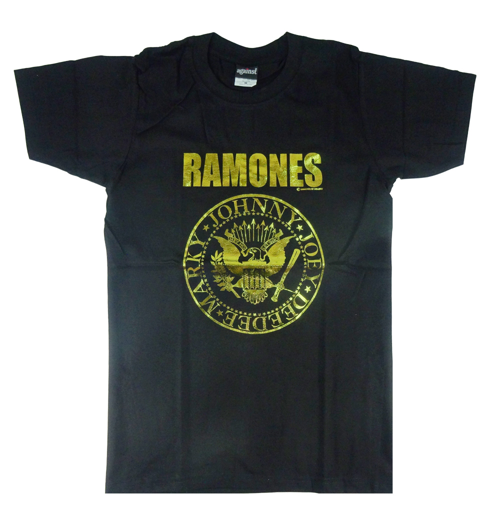 ロックTシャツ Ramones ラモーンズ 金ロゴ agt-0146