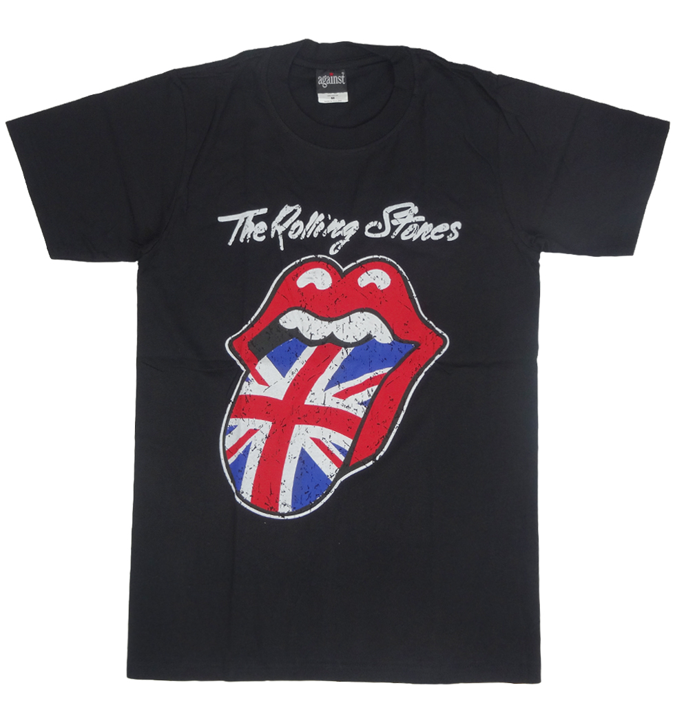 ロックTシャツ The Rolling Stones ザ ローリング ストーンズ ダメージ加工 ユニオンジャックベロ agt-0162