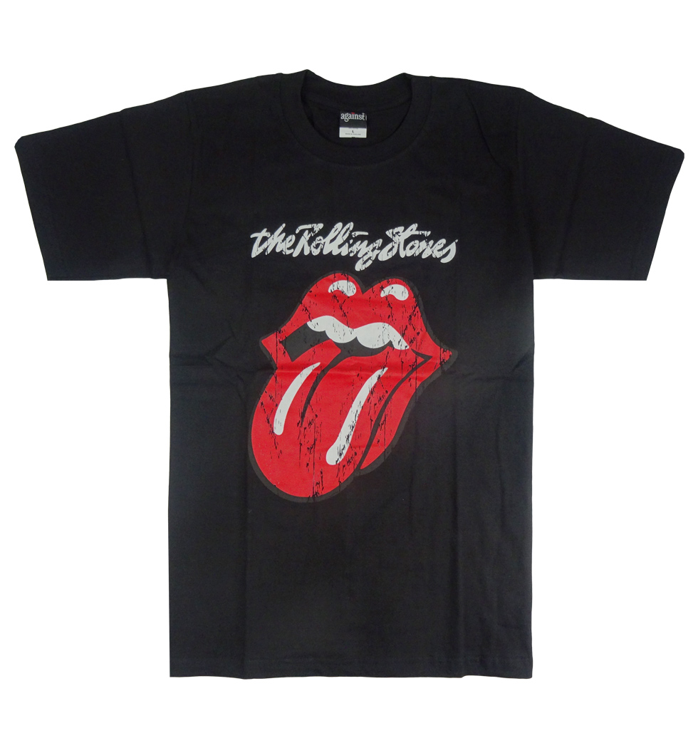 ロックTシャツ The Rolling Stones ザ ローリング ストーンズ 定番ベロ ダメージ加工 agt-0166