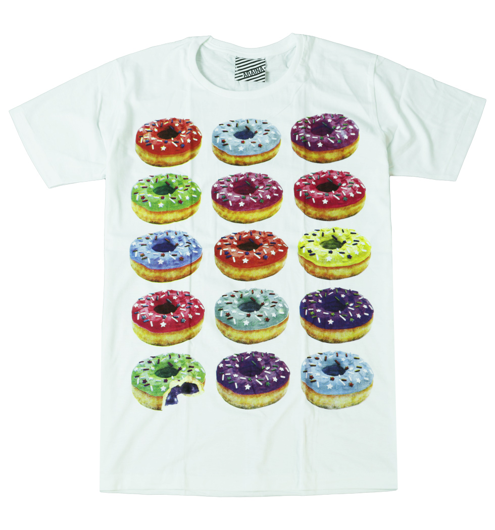 プリントTシャツ カラフル ドーナツ メンズ/レディース/半袖/おもしろ/おしゃれ ara-0010