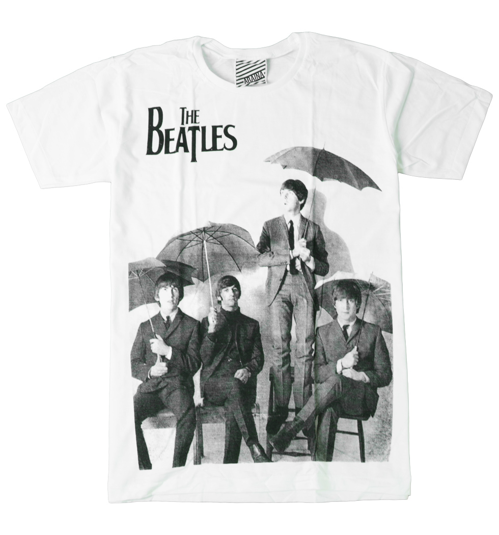 プリントTシャツ The Beatles ザ ビートルズ 傘 メンズ/レディース/半袖/おもしろ/おしゃれ ara-0024