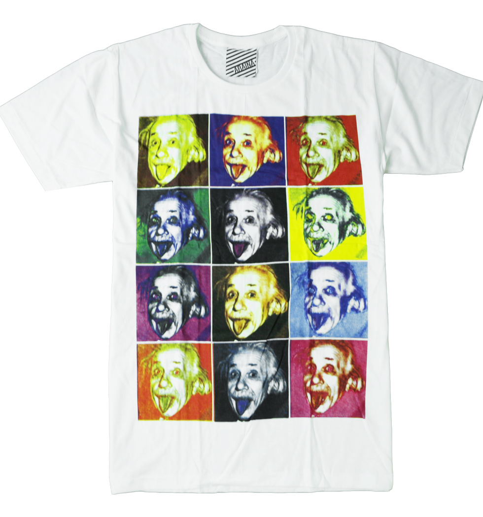プリントTシャツ Albert Einstein アルベルト アインシュタイン カラフル メンズ/レディース/半袖/おもしろ/おしゃれ ara-0032