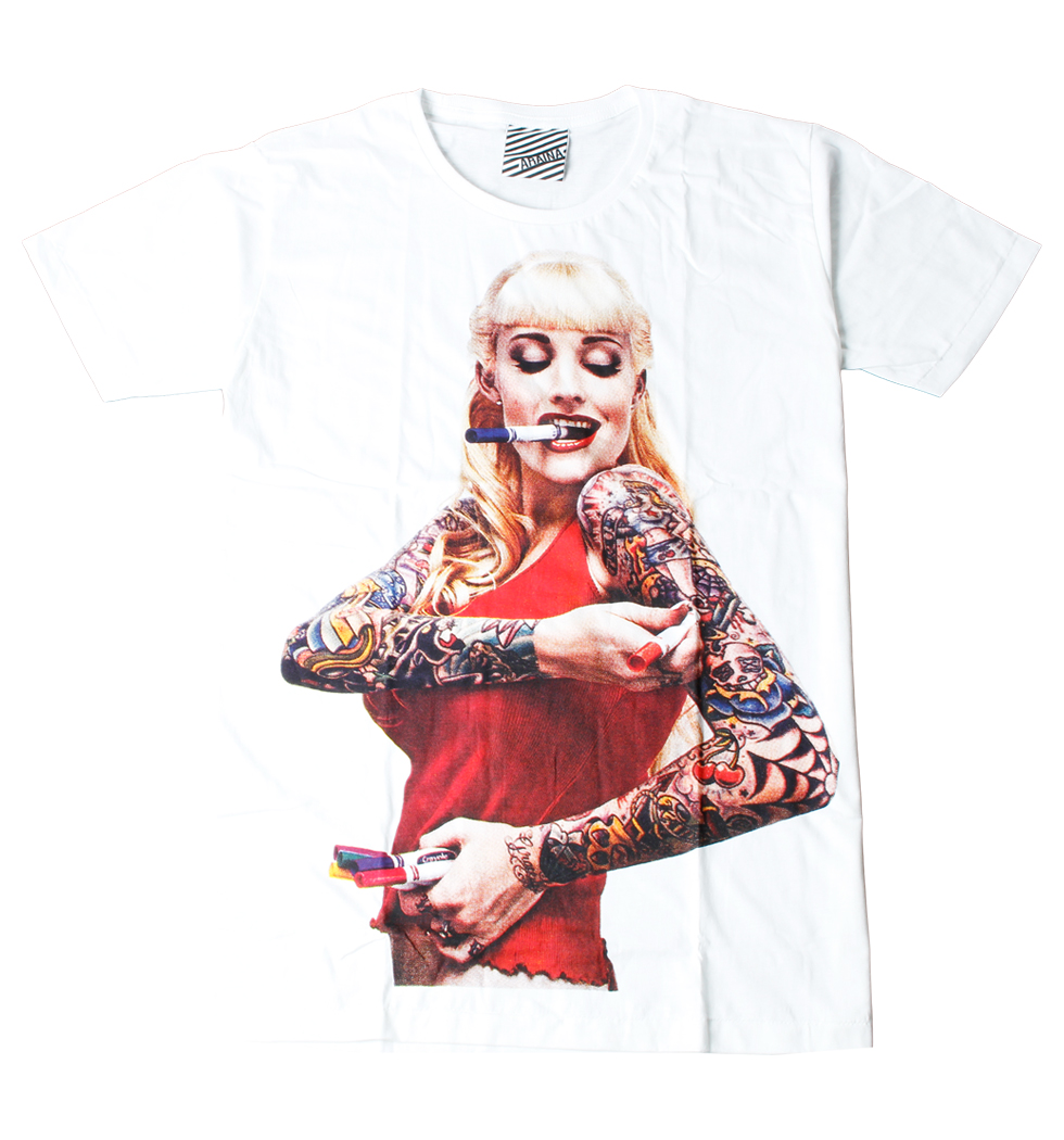 プリントTシャツ Tattoo Sleeves Woman メンズ/レディース/半袖/おもしろ/おしゃれ ara-0151