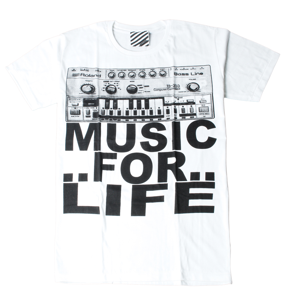 プリントTシャツ Music For Life メンズ/レディース/半袖/おもしろ/おしゃれ ara-0184