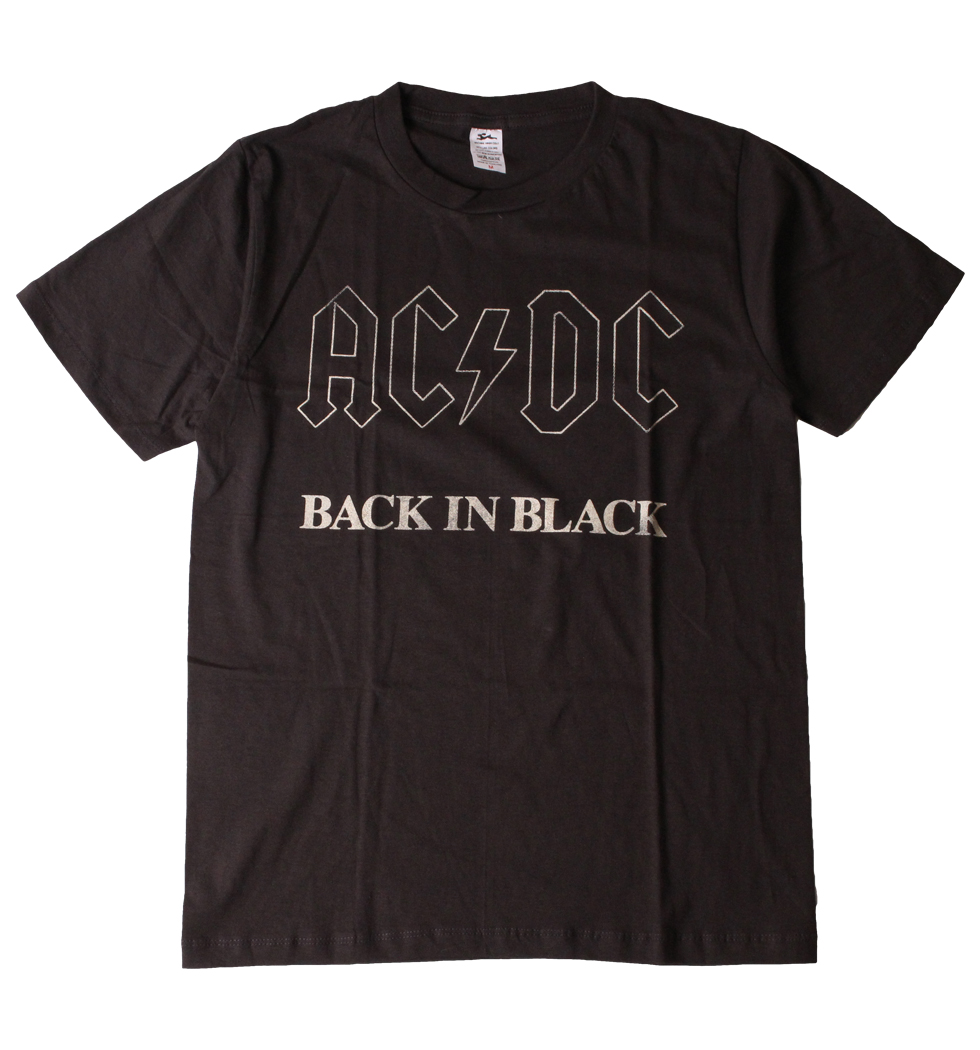 ヴィンテージ風 ロックTシャツ AC DC エーシー ディーシー BACK IN BLACK brt-0010