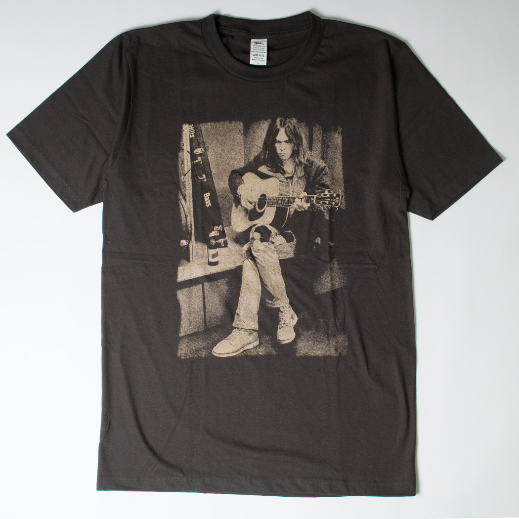 ヴィンテージ風 ロックTシャツ Neil Young ニール ヤング ギタープレイ brt-0193
