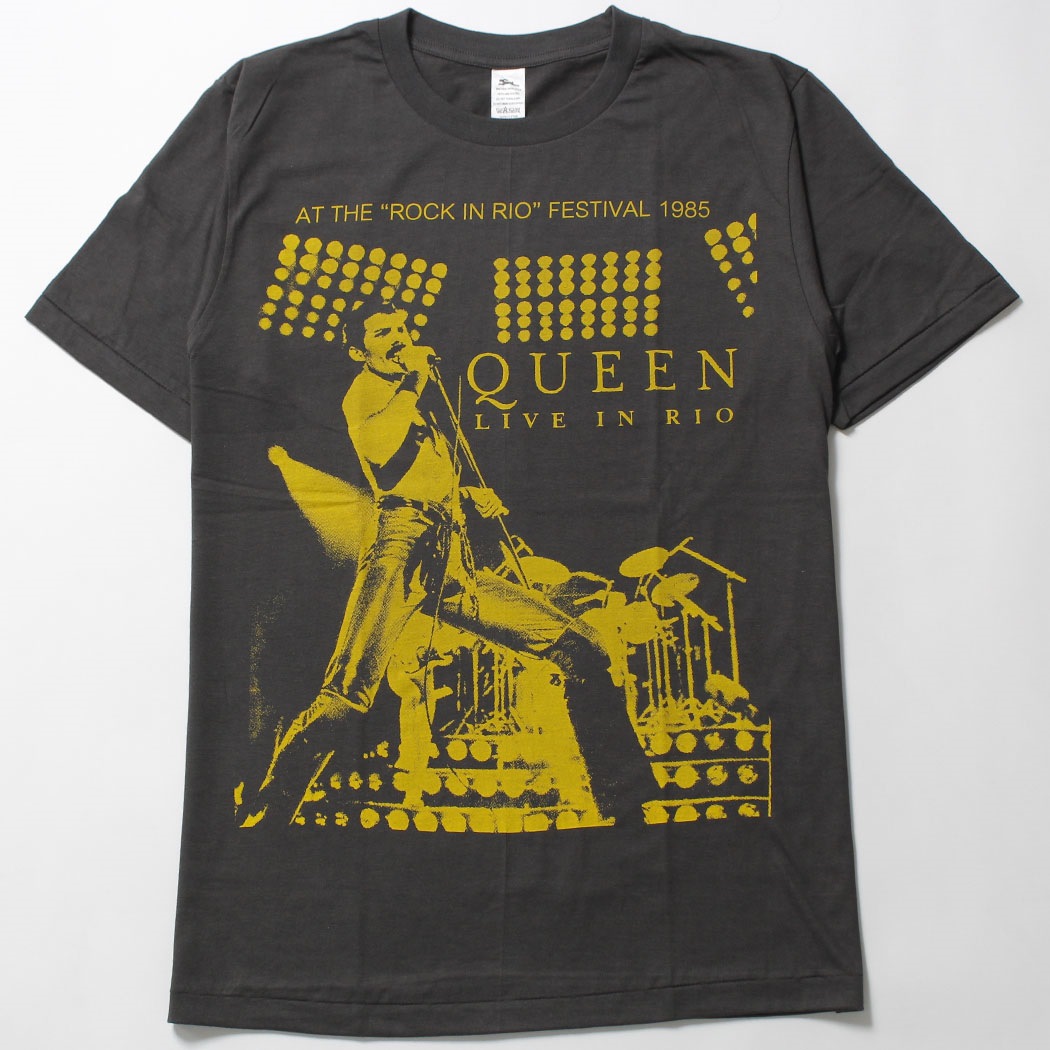 ヴィンテージ風 ロックTシャツ Queen クイーン Live In Rio 1985 brt-0227