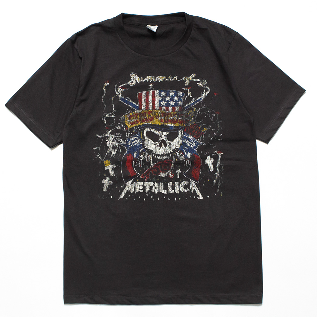 ヴィンテージ風 ロックTシャツ SUMMER OF '92 Guns N' Roses × Metallica brt-0356