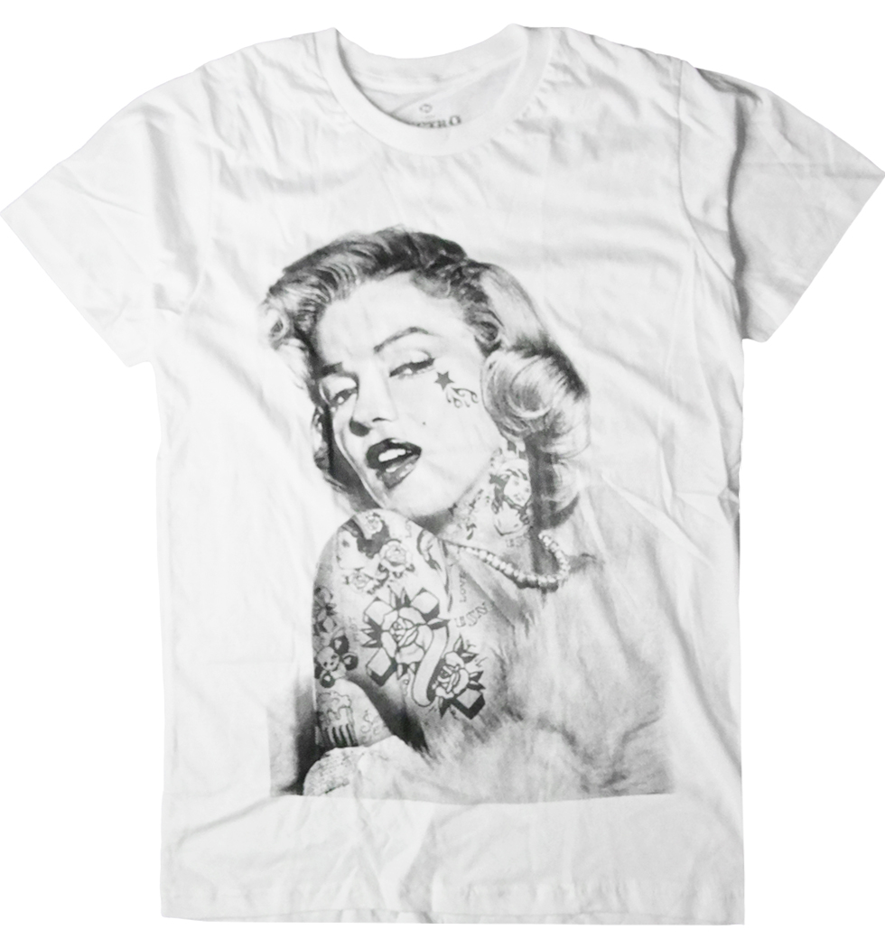 ロックTシャツ Marilyn Monroe マリリン モンロー タトゥー ebi-0233