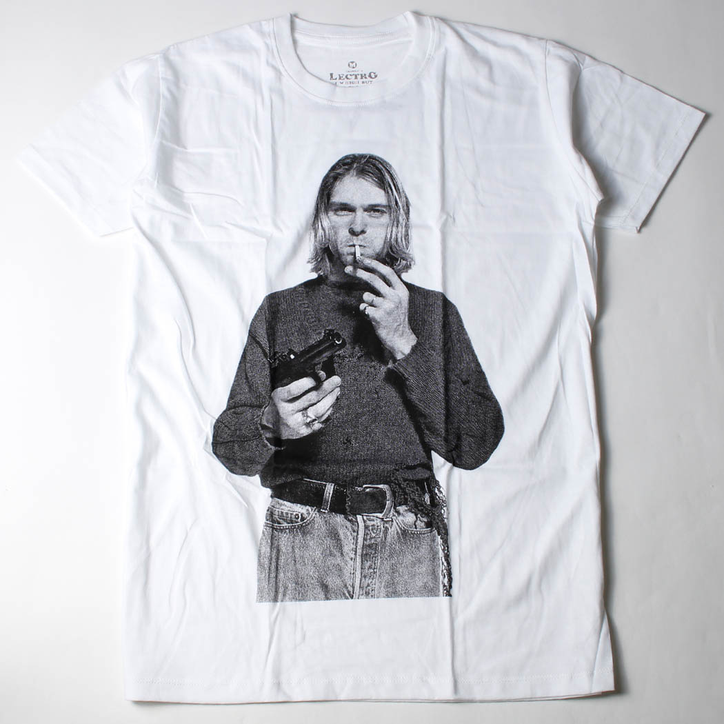 ロックTシャツ Kurt Cobain カート コバーン 拳銃 タバコ ebi-0318