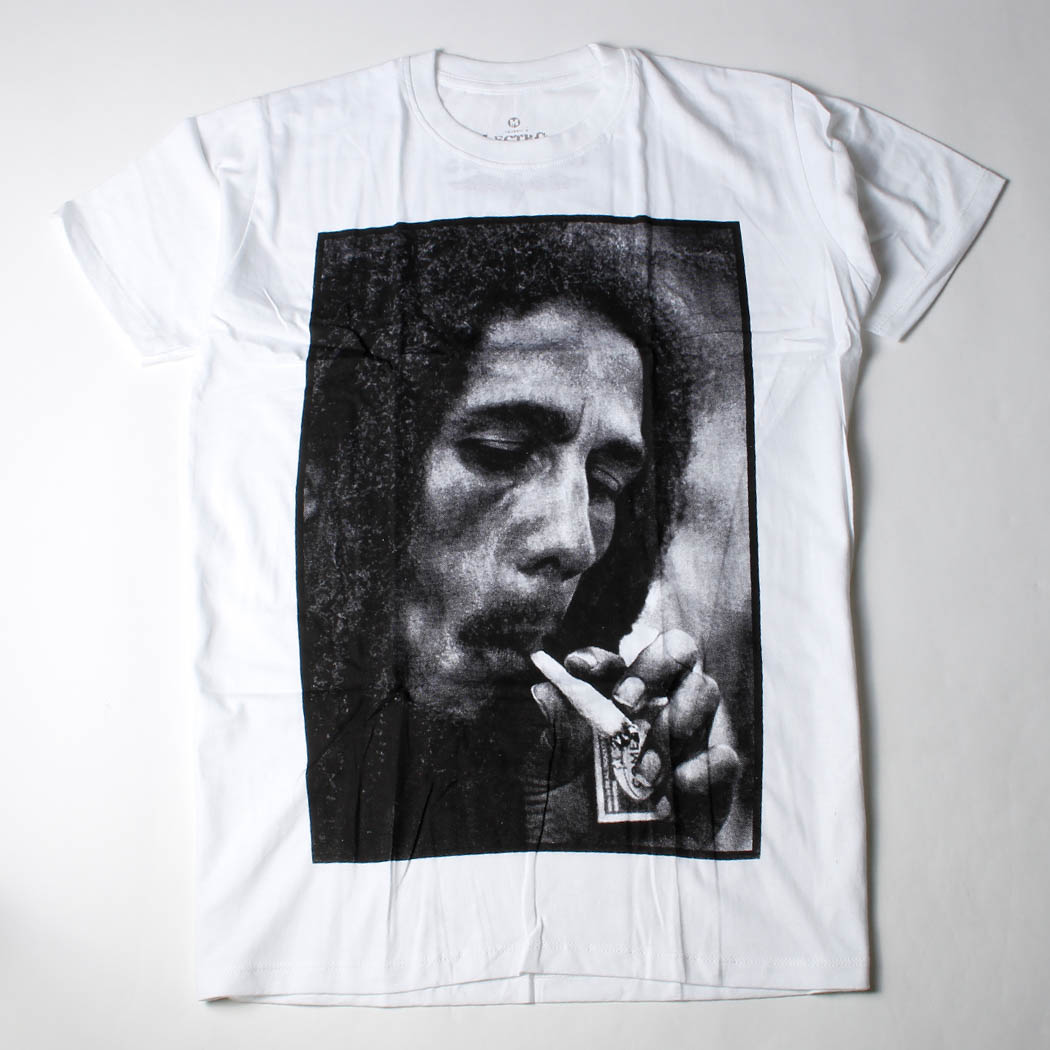 ロックTシャツ Bob Marley ボブ マーリー タバコ アップ ebi-0320