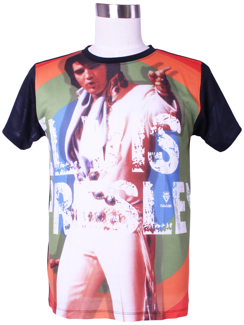 Gibgae プリントTシャツ Elvis Presley メンズ/レディース/半袖/おもしろ/おしゃれ ggt-0006