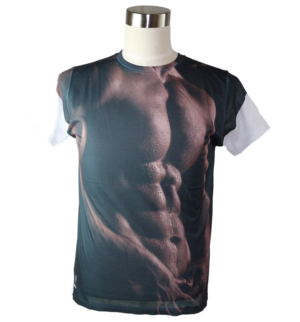 Gibgae プリントTシャツ Muscular Body メンズ/レディース/半袖/おもしろ/おしゃれ ggt-0008