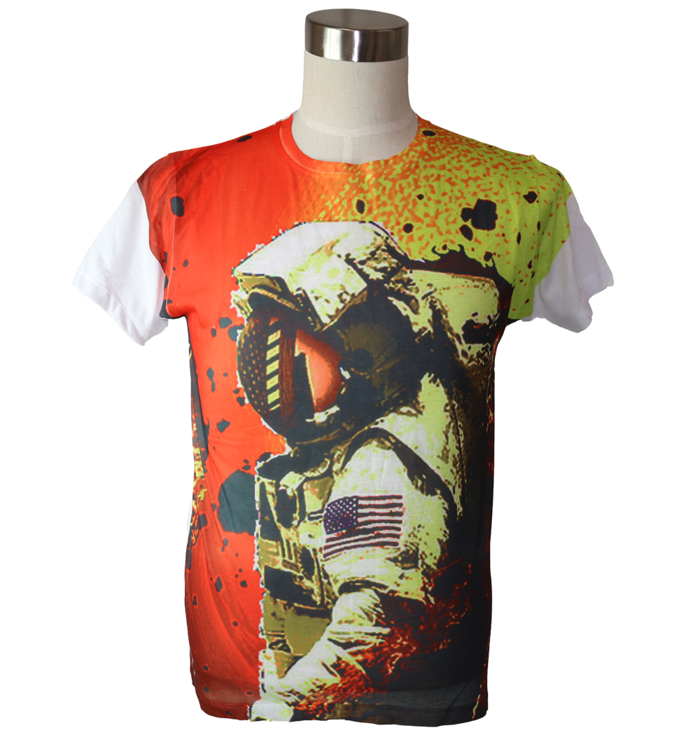 Gibgae プリントTシャツ 宇宙飛行士 メンズ/レディース/半袖/おもしろ/おしゃれ ggt-0046