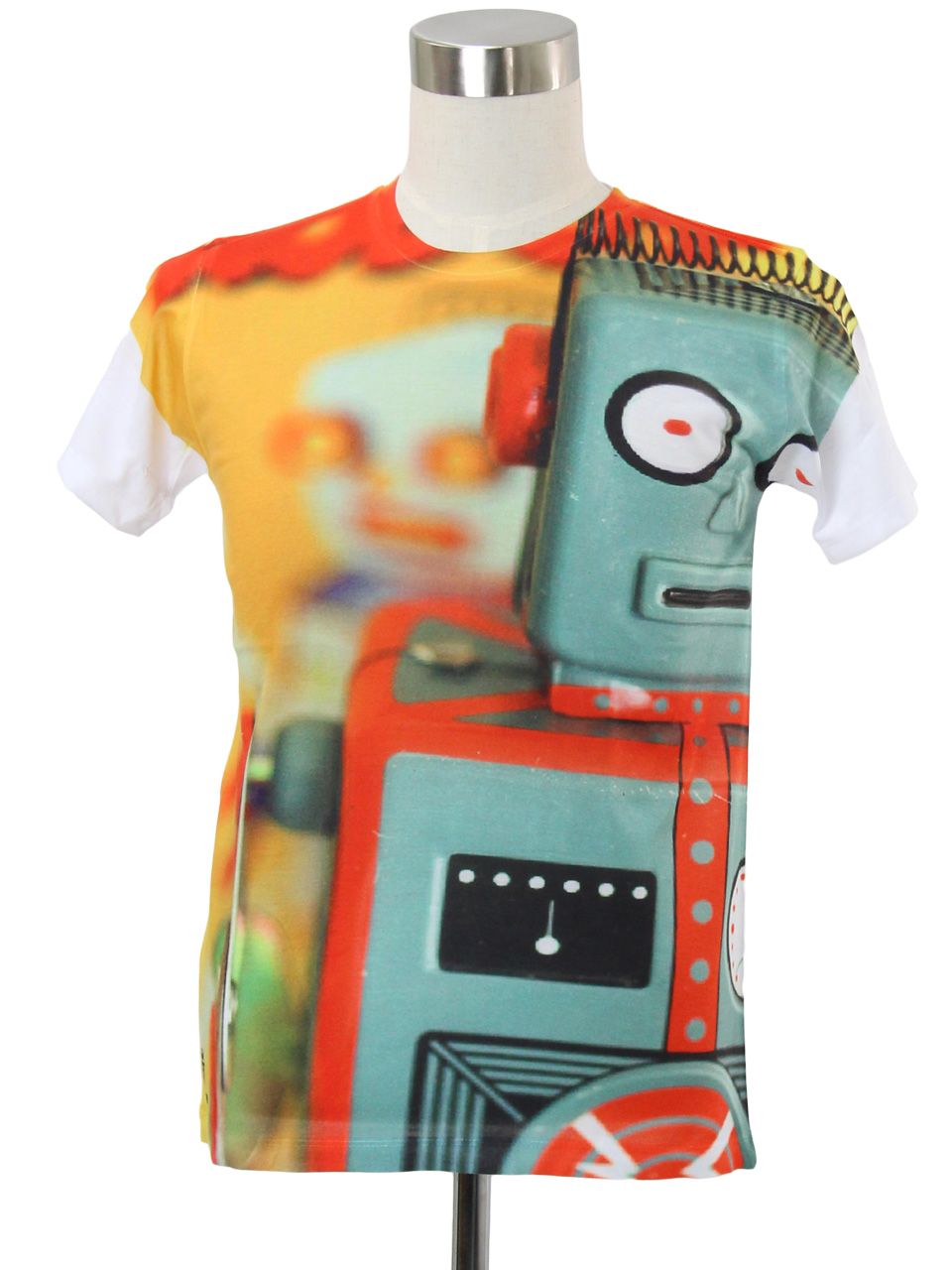 Gibgae プリントTシャツ ロボットの視線 メンズ/レディース/半袖/おもしろ/おしゃれ ggt-0076