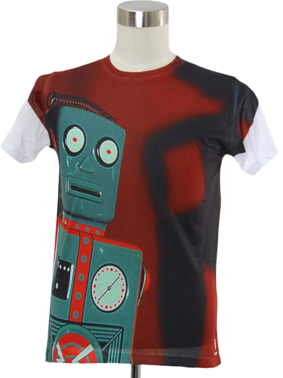 Gibgae プリントTシャツ 遠くを見つめるロボット メンズ/レディース/半袖/おもしろ/おしゃれ ggt-0097
