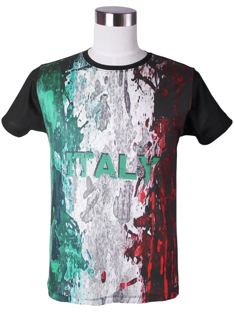 Gibgae プリントTシャツ イタリア 国旗 メンズ/レディース/半袖/おもしろ/おしゃれ ggt-0122