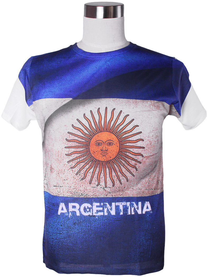 Gibgae プリントTシャツ アルゼンチン 国旗 メンズ/レディース/半袖/おもしろ/おしゃれ ggt-0128